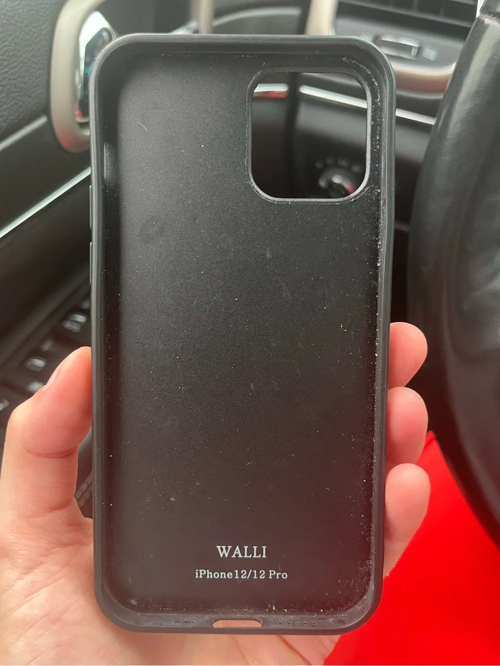 Walli Black Leopard Print iPhone 12/12pro Case ft. Cardholder and finger loop